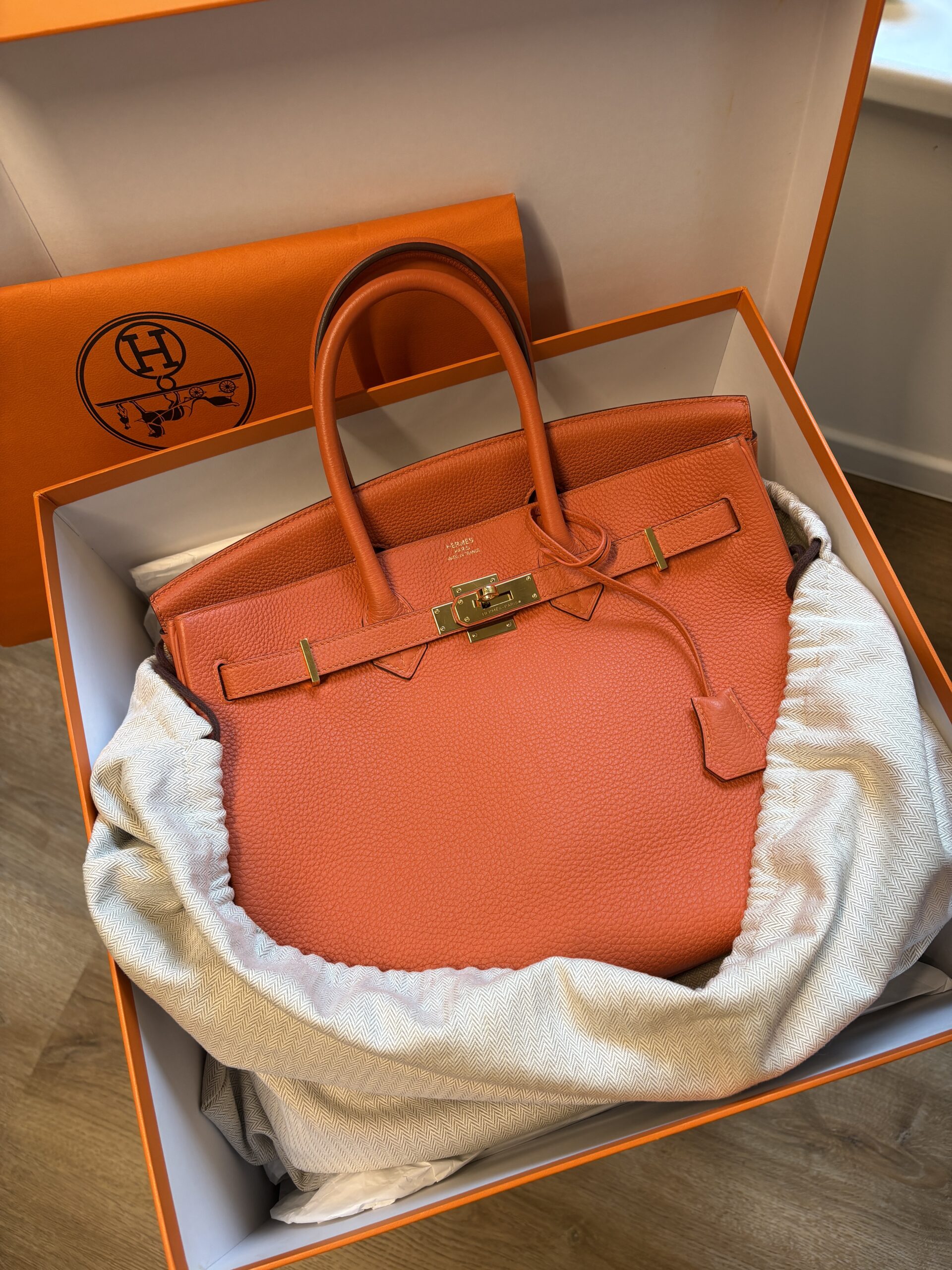 HERMÈS Birkin Bag 35 Togo Feu GHW 2016 - Obrázek 2