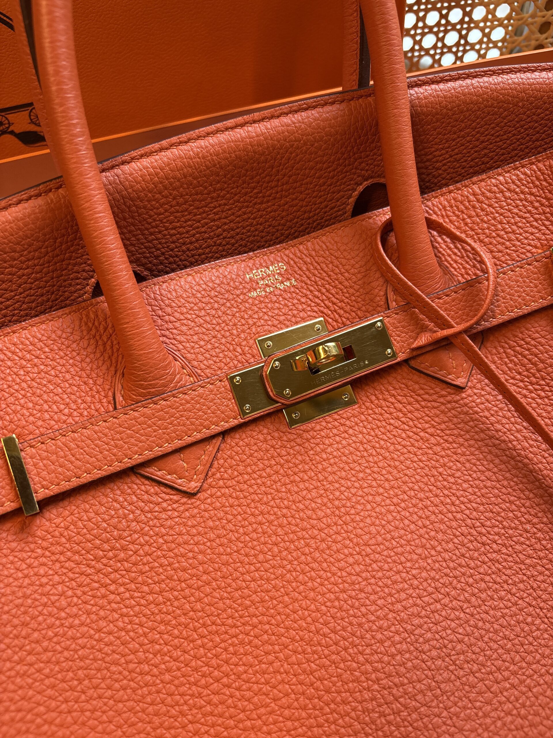 HERMÈS Birkin Bag 35 Togo Feu GHW 2016 - Obrázek 3