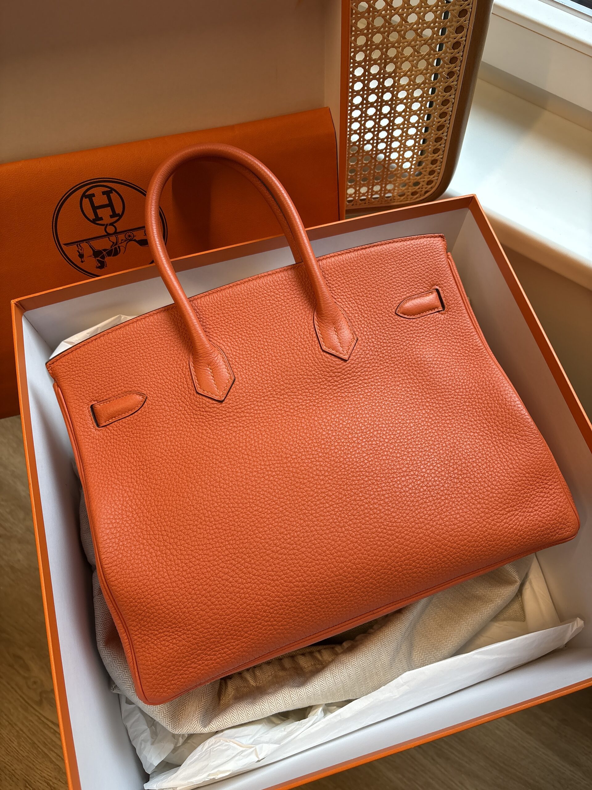 HERMÈS Birkin Bag 35 Togo Feu GHW 2016 - Obrázek 5