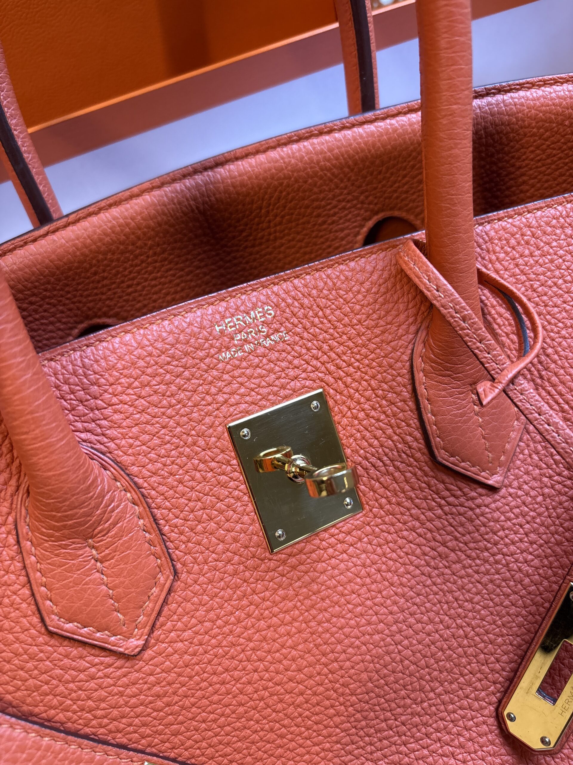 HERMÈS Birkin Bag 35 Togo Feu GHW 2016 - Obrázek 7