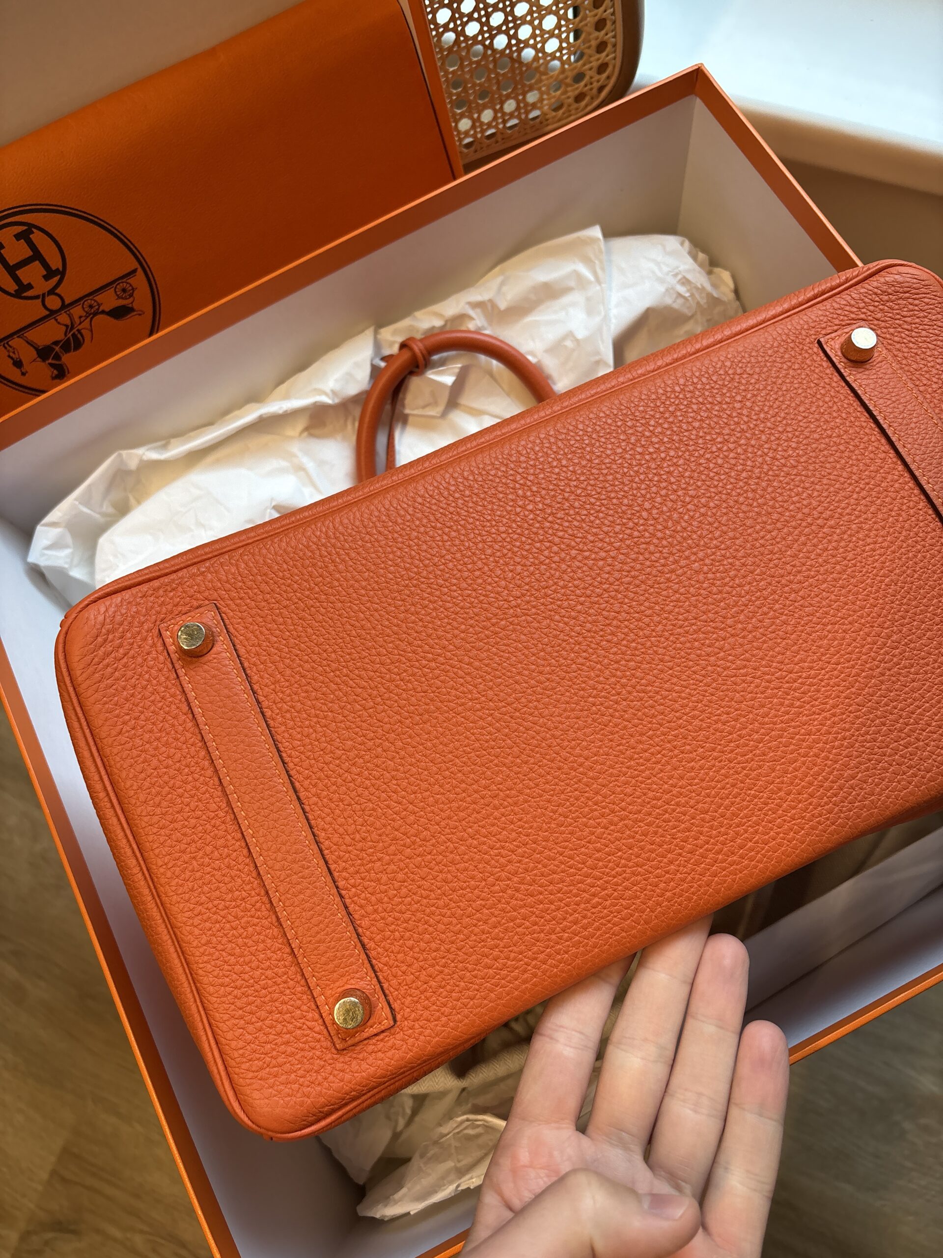 HERMÈS Birkin Bag 35 Togo Feu GHW 2016 - Obrázek 8