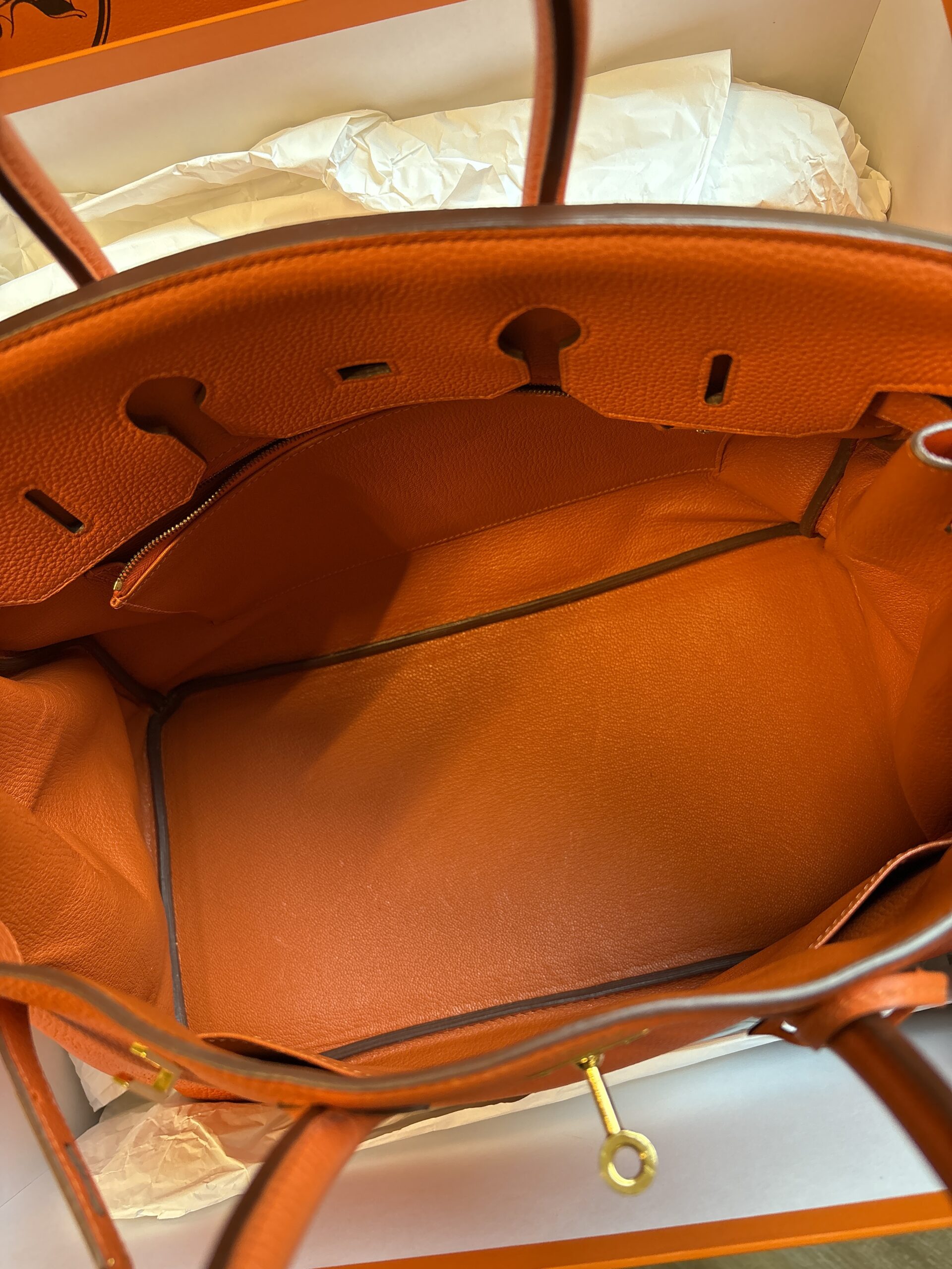 HERMÈS Birkin Bag 35 Togo Feu GHW 2016 - Obrázek 9