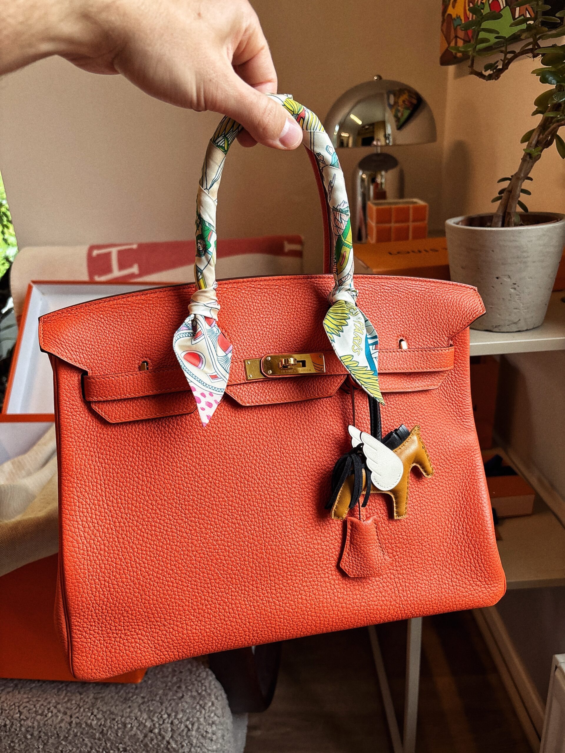 HERMÈS Birkin Bag 35 Togo Feu GHW 2016