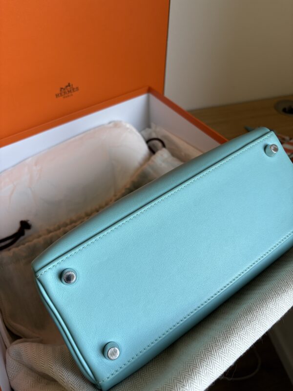 HERMÈS Kelly Bleu Atoll PHW Swift Stamp T 2015 - Image 5