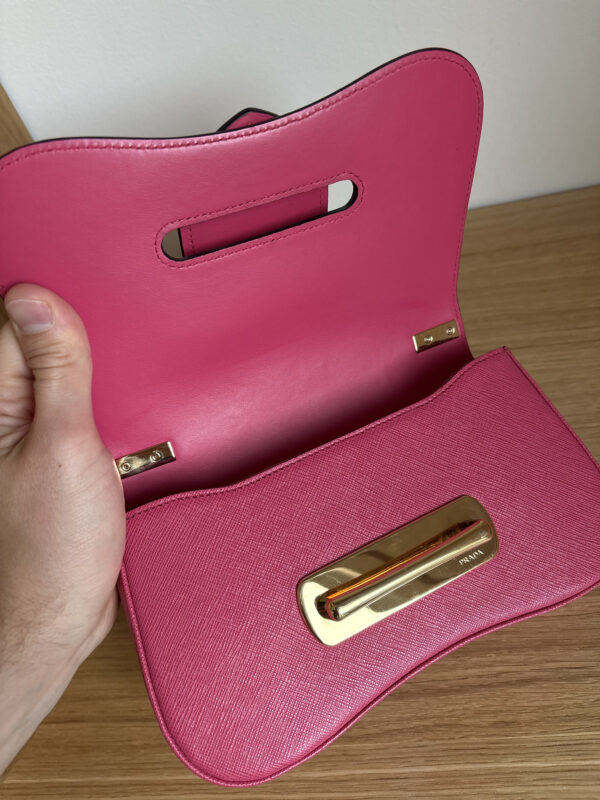 PRADA Sidonie Saffiano Leather Pink GHW - Obrázek 4