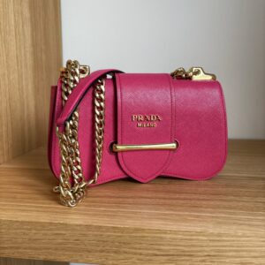 PRADA Sidonie Saffiano Leather Pink GHW
