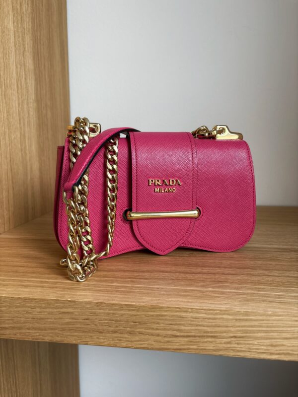 PRADA Sidonie Saffiano Leather Pink GHW