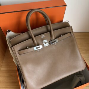 HERMÈS Birkin 25 Swift Leather Azelan/Beige Marfa PHW 2024