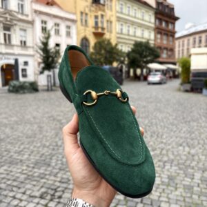 GUCCI Jordaan Horsebit Loafers Suede Leather Size 10