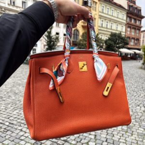 HERMÈS Birkin Bag 35 Togo Orange GHW 2013
