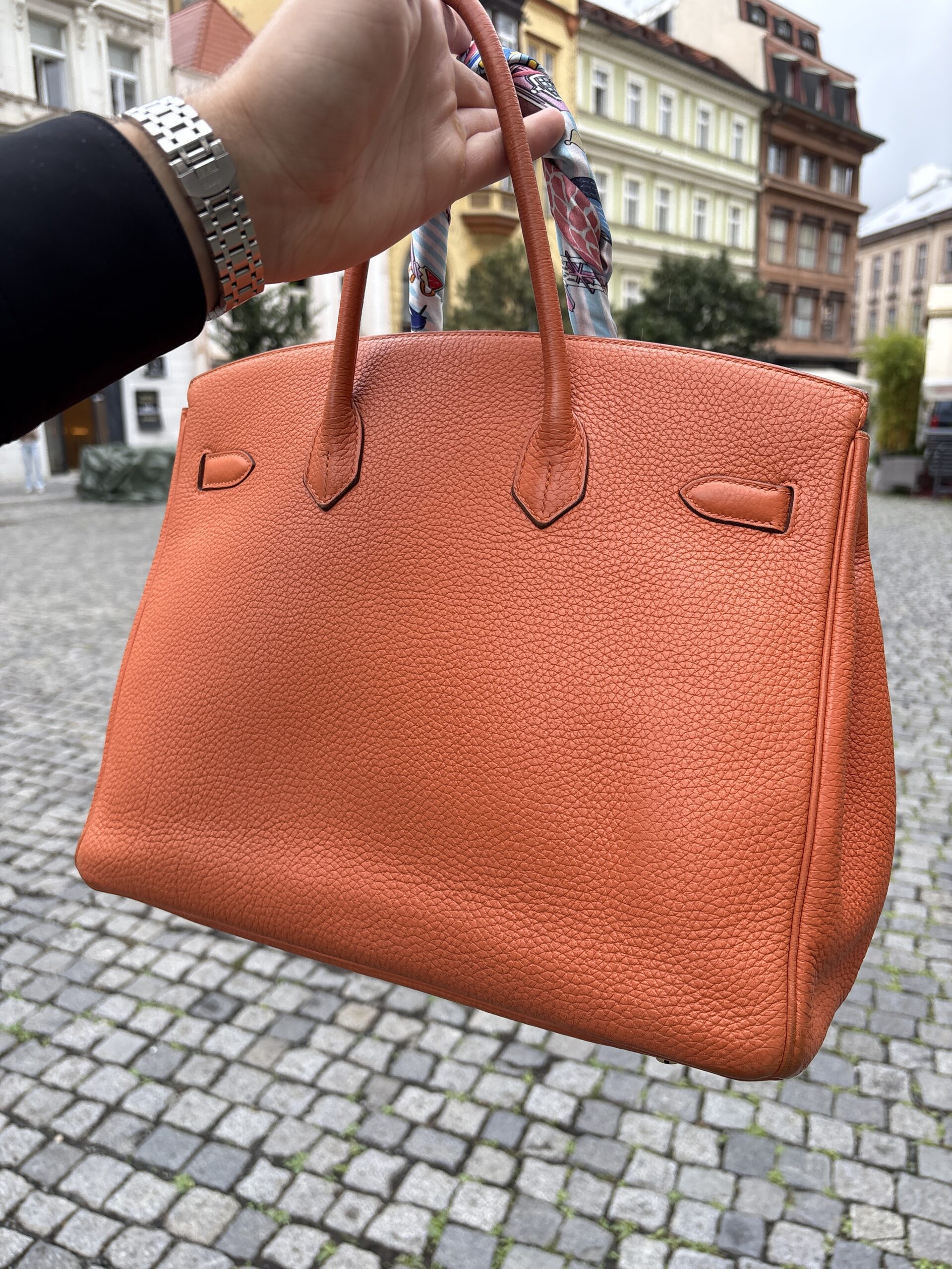HERMÈS Birkin Bag 35 Togo Orange GHW 2013 - Obrázek 3