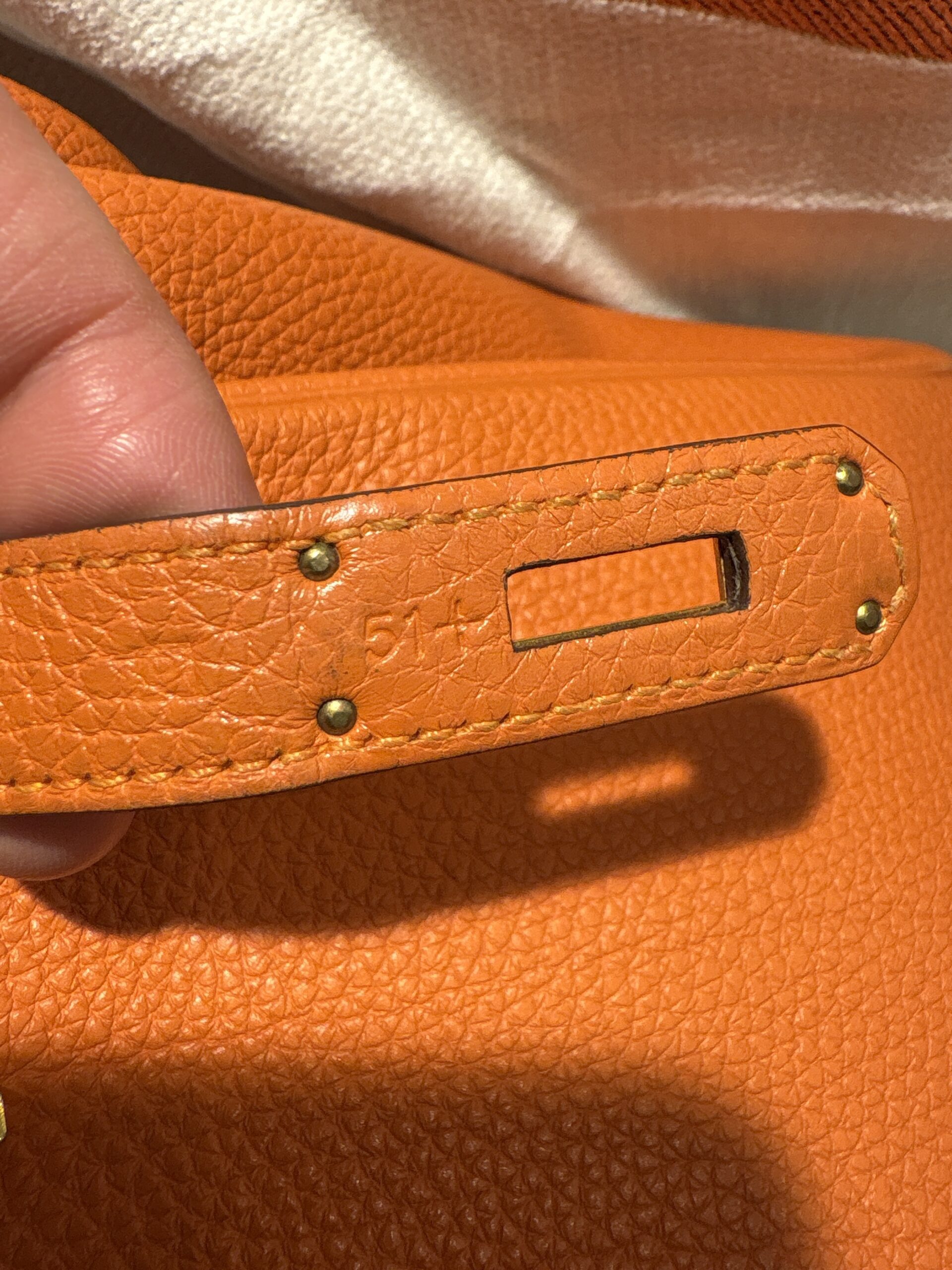 HERMÈS Birkin Bag 35 Togo Orange GHW 2013 - Obrázek 10