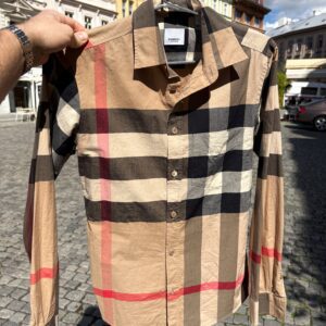 BURBERRY Slim Fit Check Cotton Shirt, vel. XS
