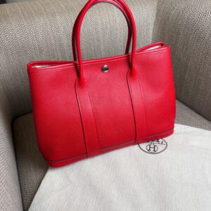 HERMÈS Garden Party 30 Epsom Leather Red Stamp X (2016) PHW