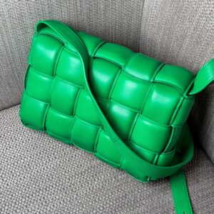 BOTTEGA VENETA Padded Cassette Bag Green Intrecciato