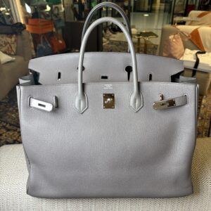 HERMÈS Birkin Bag 40 Togo Leather Gris Etain Stamp X PHW
