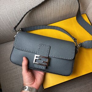 FENDI Baguette Bag Light Blue Cuoio Romano Leather
