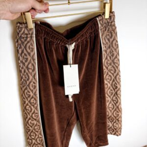 GUCCI GG Rhombus Brown Velvet Track Short vel. M