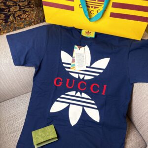 GUCCI Jersey Cotton T-Shirt Blue vel. XXS (Oversize)