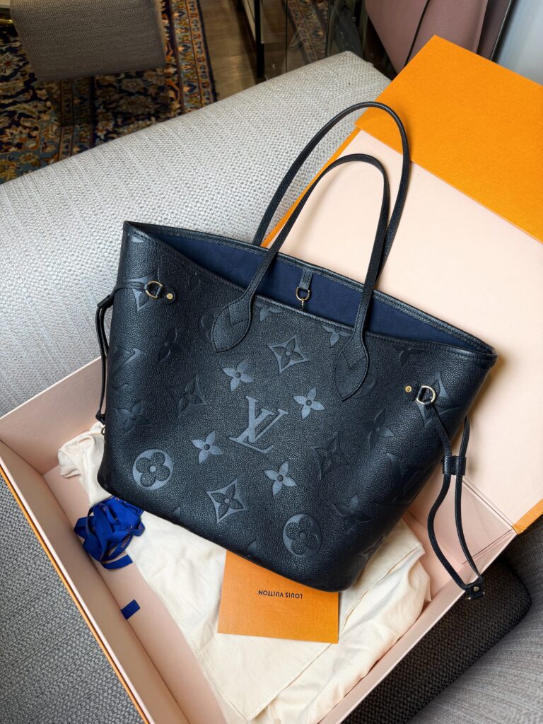 LOUIS VUITTON Neverfull MM Empreinte Leather Noir