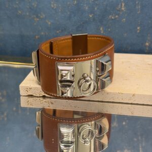 HERMÈS Collier de Chien PHW Barenia Leather