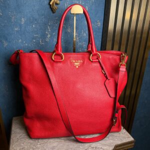 PRADA Tote Bag Red GHW