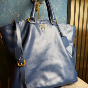 PRADA Tote Bag Blue GHW