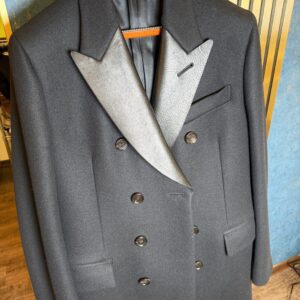 GUCCI Coat kombinace vlny a kůže