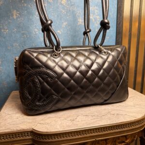 CHANEL Cambon Ligne Bowling Bag 2005 Lambskin Leather