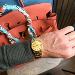 ROLEX Oyster Perpetual 1550 Gold Plated 34mm Champagne Dial