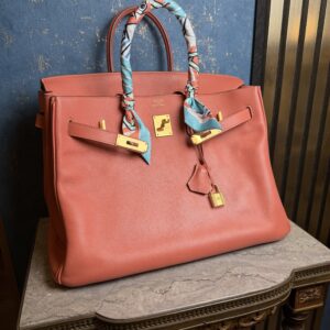 HERMÈS Birkin Bag 35 Rose Tea GHW Swift Leather 2008 full set